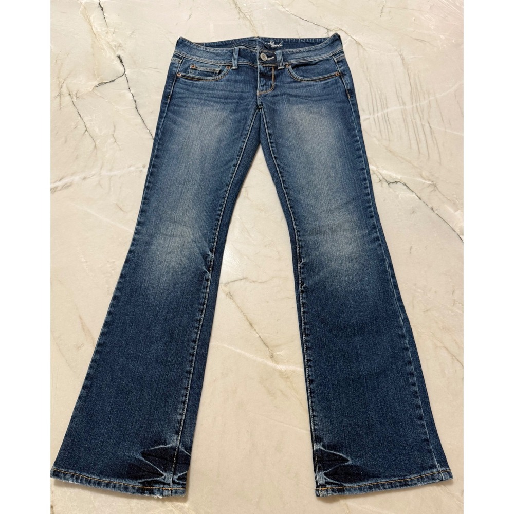 American Eagle Slim Boot Jeans Womens 6 Regular Stretch Dark Wash Blue Denim Y2K